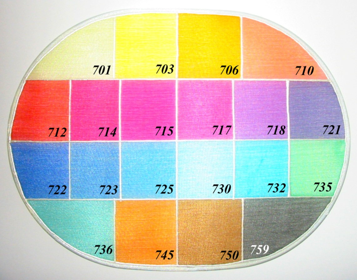 Vzorník napařovacích barev na pongé 5