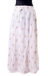 Dlouhá indická letní sukně bílá suk5578