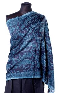 Extra hřejivá klasická šála z Indie modrá sl3290