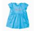 Letní modré šaty z biobavlny s potiskem 86 cm