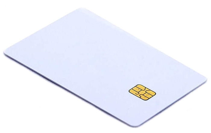 FM4442 kontaktní čipová PVC karta, ISO7816, bílá