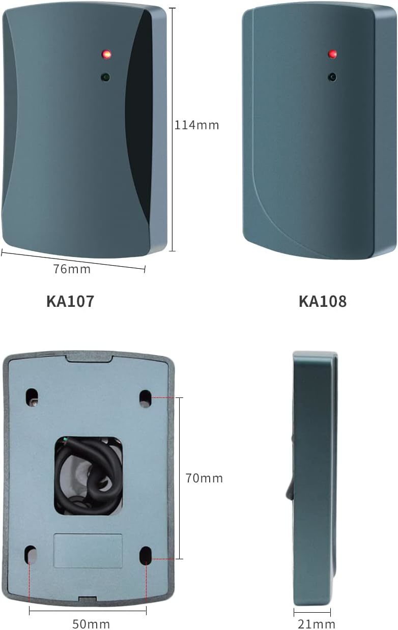 KA107 čtečka RFID karet, nástěnná, IP68