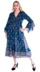 Lehké prodyšné letní šaty z Indie modré L-XL sty1019