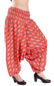 Bavlněné harémové kalhoty aladinky oranžové kal1232