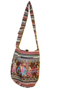 Indická bavlněná taška přes rameno se slonem ta329