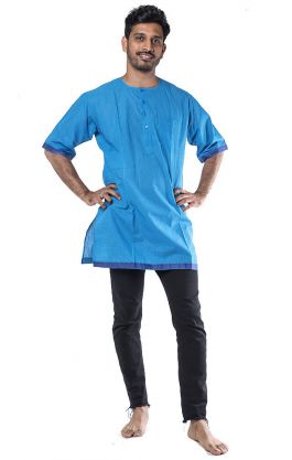 Bavlněná košile - kurti z jižní Indie tyrkysová S ku397