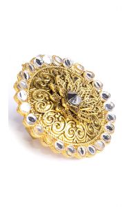 Královský prsten z kovu zlaté barvy pr045