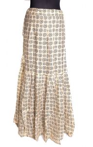 Dlouhá kanýrová sukně slonovinová suk4936