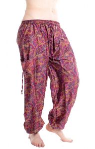 Saténové turecké kalhoty růžové kal1468