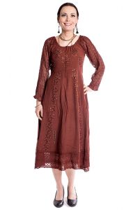Klasické indické šaty hnědé S sty881