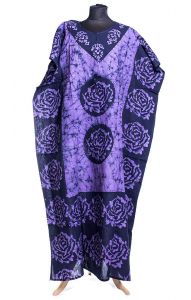Batikovaný bavlněný kaftan fialový kaf1486