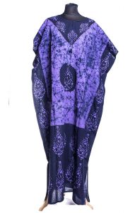 Batikovaný bavlněný kaftan fialový kaf1487