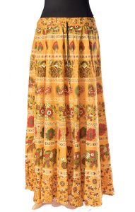 Indická dlouhá bavlněná sukně medová suk5081