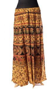 Indická dlouhá bavlněná sukně zlatá suk5089