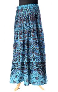 Zavinovací razítková sukně tyrkysová suk5107