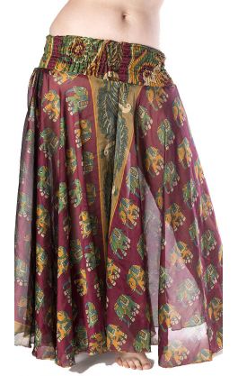 Kalhotová sukně vínová kal1498
