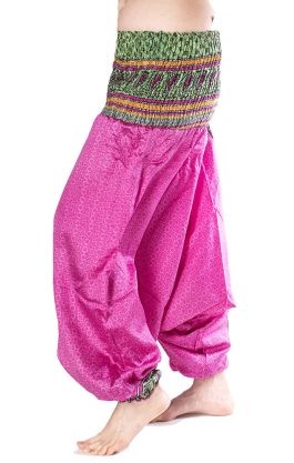 Turecké harémové kalhoty aladinky růžové kal1507