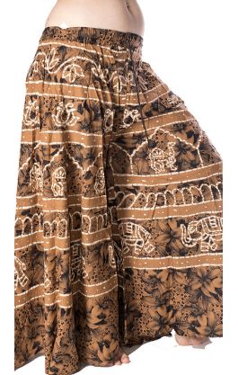 Plátěná kalhotová sukně béžová kal1528