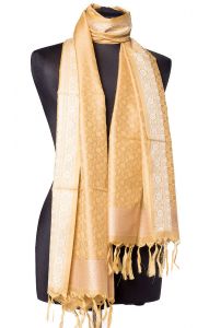 Luxusní brokátová tančoi šálka - pléd - zlatá st1700
