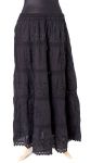 Dlouhá letní bavlněná sukně černá suk5134