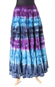 Kolová indická sukně modrá batikovaná suk5153