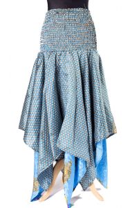 Sukně - šaty ze sárí tyrkysová suk5167