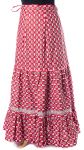 Dlouhá kanýrová sukně z vysoce kvalitní bavlny červená suk5200