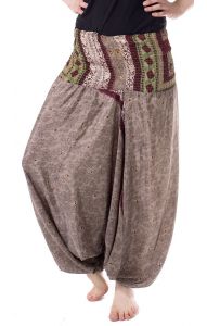 Turecké harémové kalhoty aladinky šedobéžové kal1550