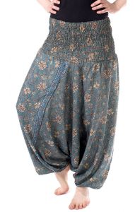 Turecké harémové kalhoty aladinky tyrkysové kal1553
