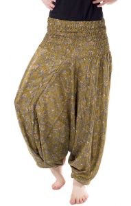 Turecké harémové kalhoty aladinky olivové kal1578