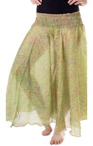 Kalhotová sukně zelenkavá kal1592