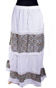 Letní dlouhá indická sukně bílá suk5349