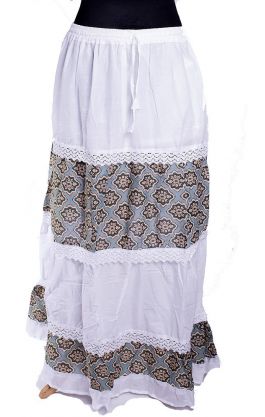 Letní dlouhá indická sukně bílá suk5349