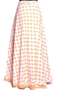 Bavlněná zavinovací sukně bílo-oranžová suk5366