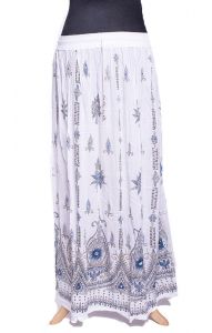 Indická bollywoodská sukně s flitry bílá suk5401