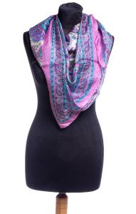 Hedvábný šátek 100% hedvábí fialový st1827