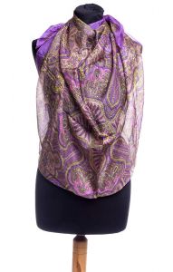 Hedvábný šátek 100% hedvábí fialový st1839