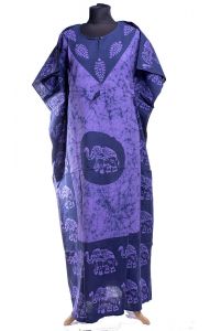 Bavlněný batikovaný kaftan fialový kaf1520