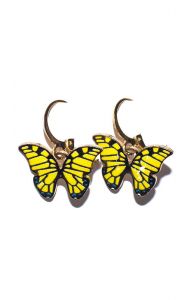 Náušnice - motýlci žlutí nau1121