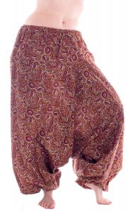 Harémové kalhoty aladinky z vysoce kvalitní bavlny zlaté kal1625