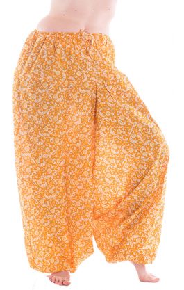 Harémové kalhoty aladinky z vysoce kvalitní bavlny sluníčkové kal1628