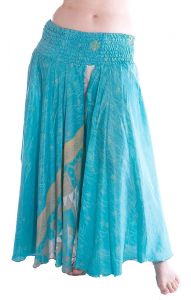 Kalhotová sukně tyrkysová kal1662