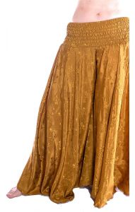 Kalhotová sukně zlatá kal1638