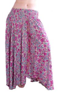 Luxusní kalhotová sukně růžová kal1649