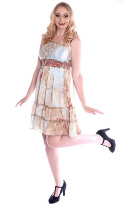 Romantické hedvábně jemné šaty "Lolita" blankytné M-L sty1008
