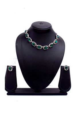 Štrasová společenská souprava šperků "smaragd" ks1742