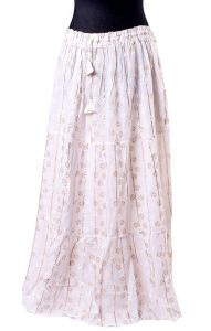 Dlouhá indická letní sukně bílá suk5579