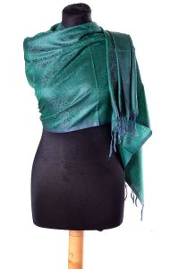 Luxusní brokátová tanchoi šálka smaragdová st1892