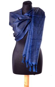 Luxusní brokátová tanchoi šálka modrá st1898