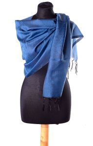 Luxusní brokátová tanchoi šálka modrá st1901